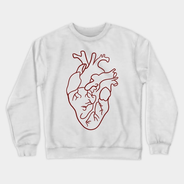 red heart fine line Crewneck Sweatshirt by saraholiveira06